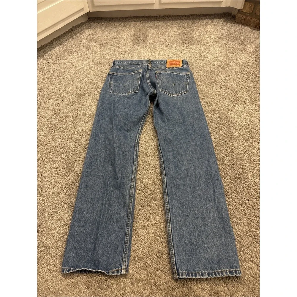Levis 505 Jeans Mens Size 32x30 Straight Fit Regular Blue 100% Cotton Med Wash